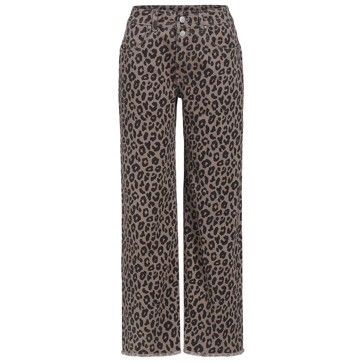 Damen Wide-Leg-Jeans im Animal-Look