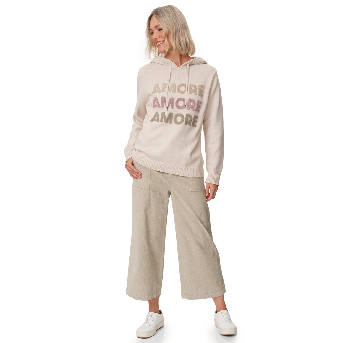 Damen Cord-Culotte mit breitem Bund