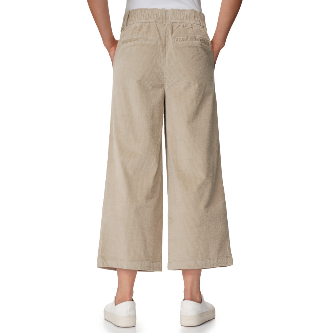 Damen Cord-Culotte mit breitem Bund