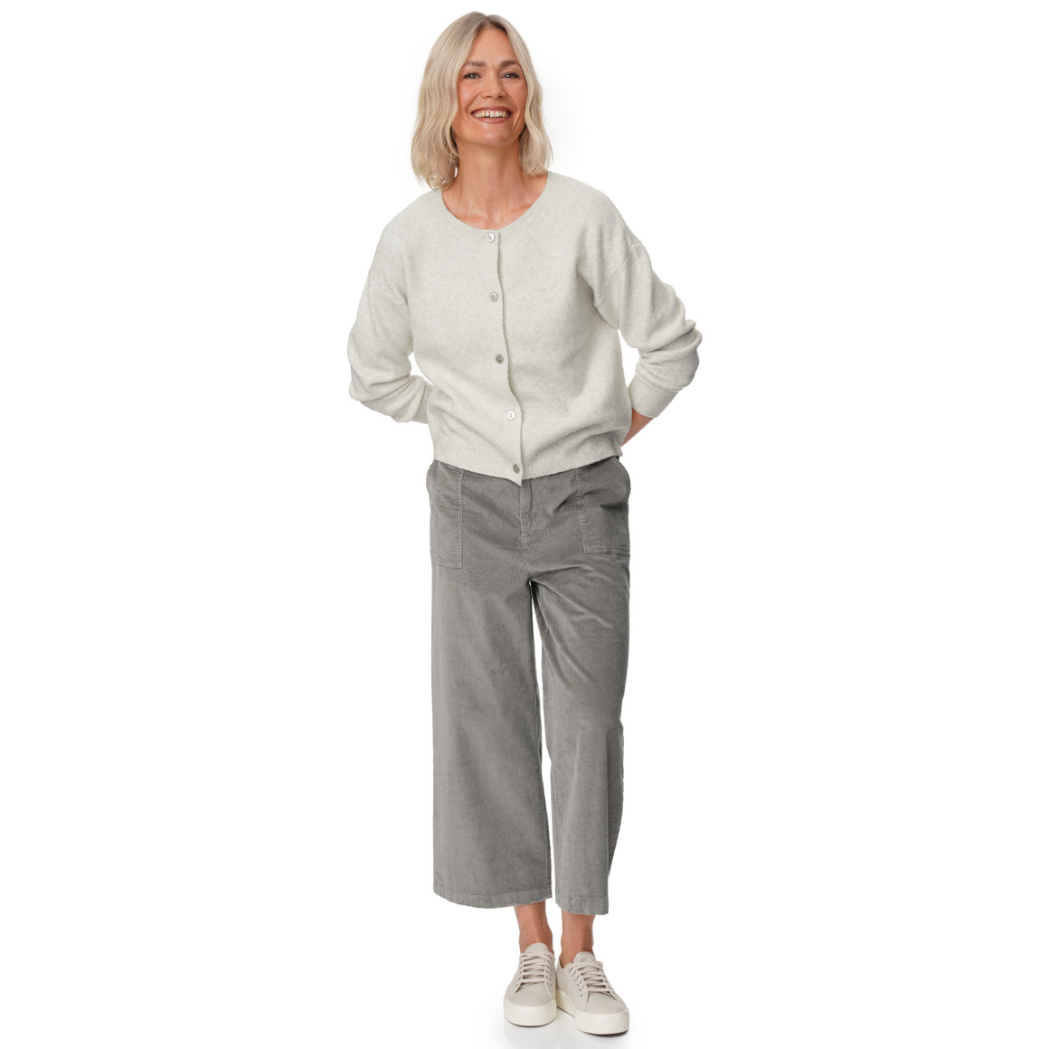 Damen Cord-Culotte mit breitem Bund