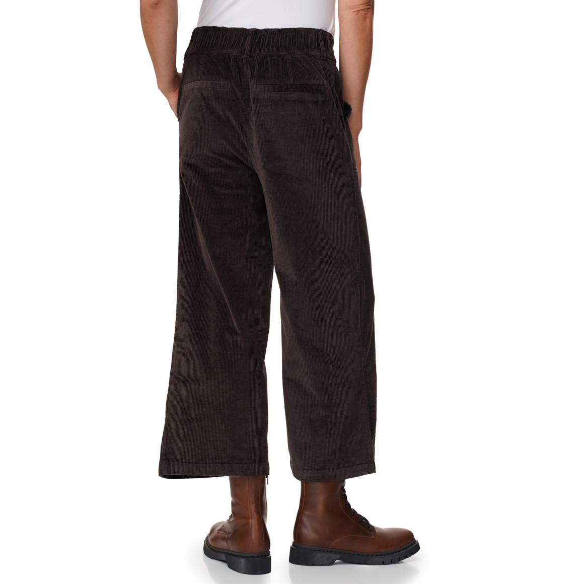 Damen Cord-Culotte mit breitem Bund