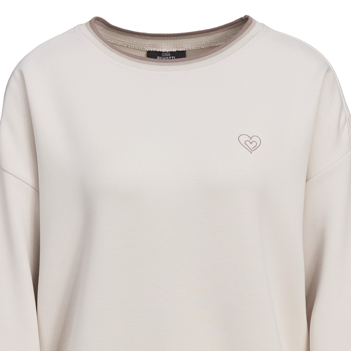 Damen Modalshirt mit Herz-Stickerei