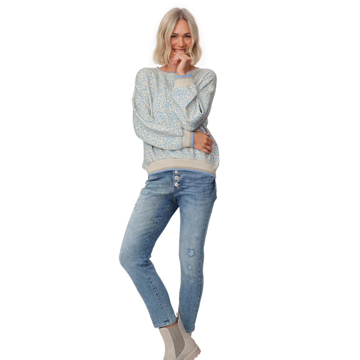 Damen Modalshirt mit Animal-Print