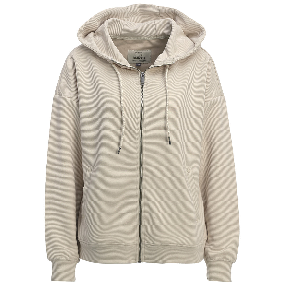 Damen Sweatjacke mit Rippstruktur