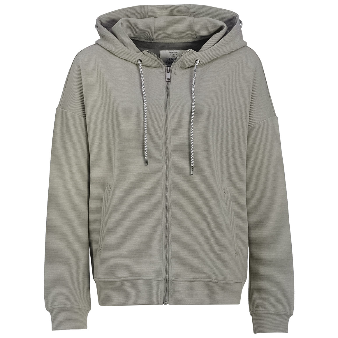 Damen Sweatjacke mit Rippstruktur