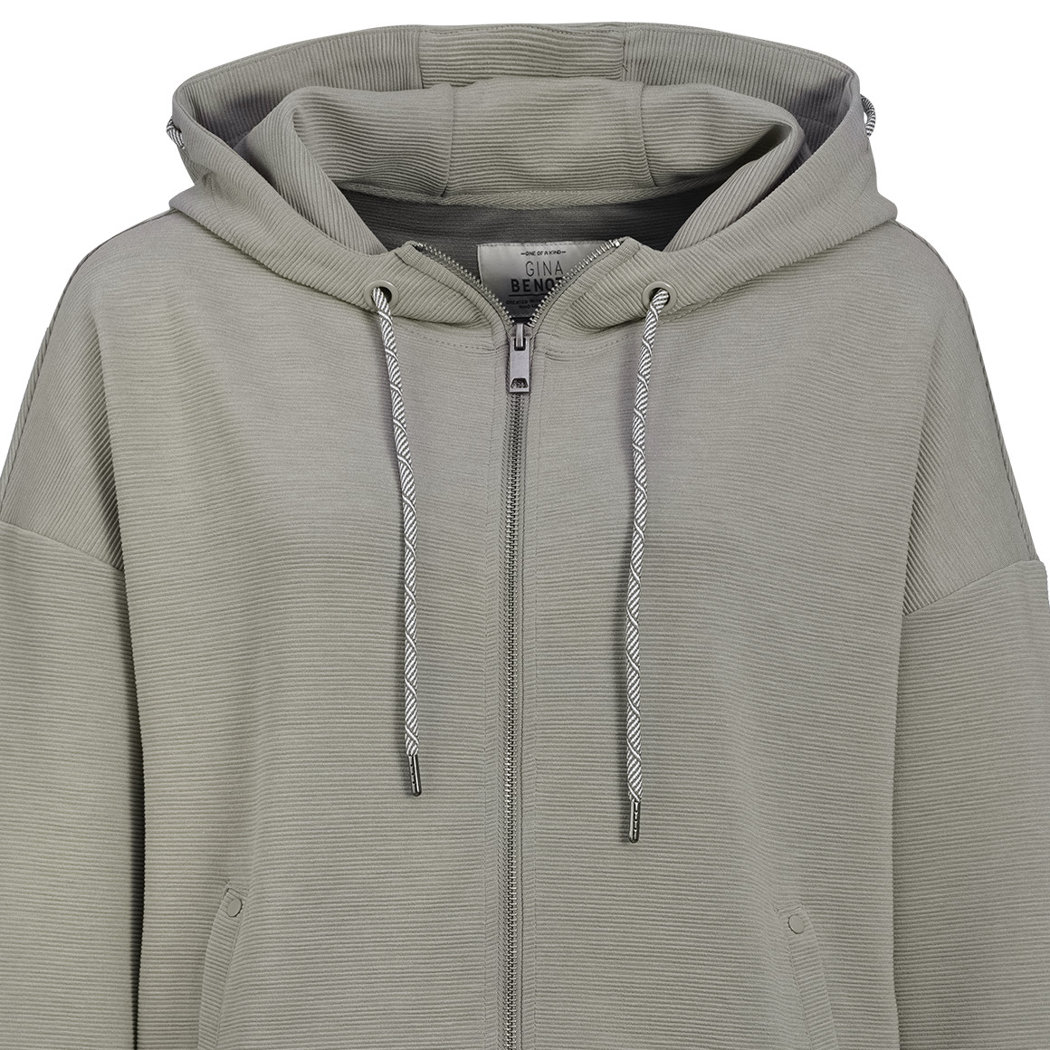 Damen Sweatjacke mit Rippstruktur