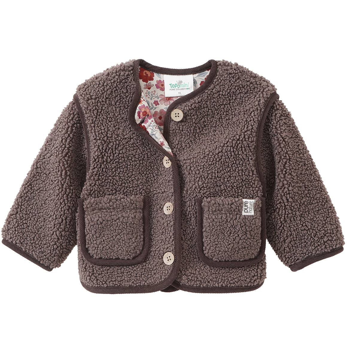 Baby Teddyjacke mit abnehmbaren Ärmeln