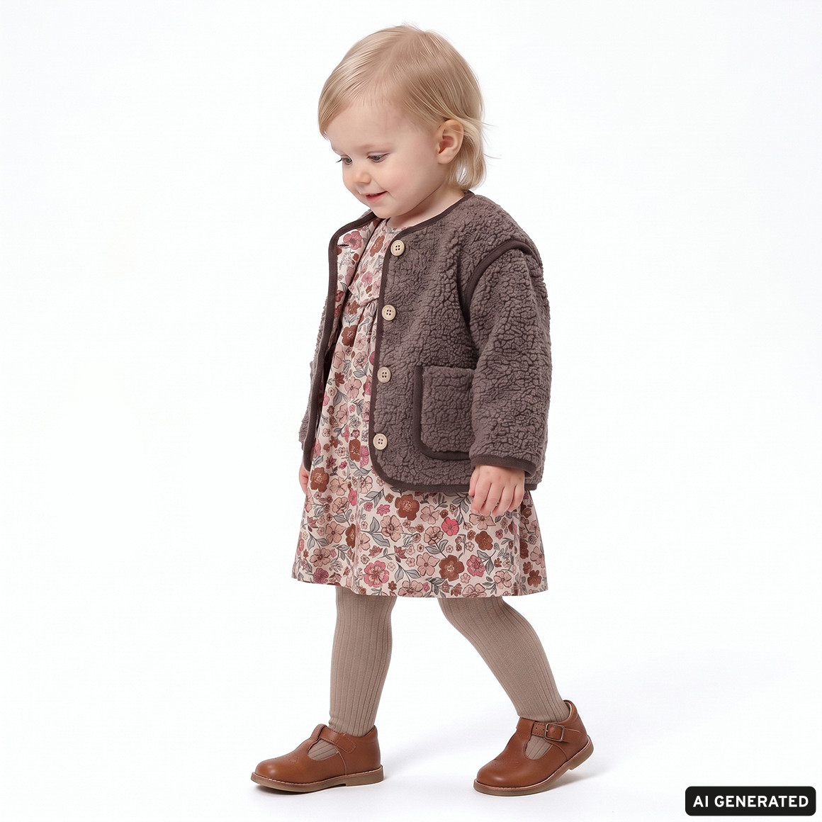 Baby Teddyjacke mit abnehmbaren Ärmeln