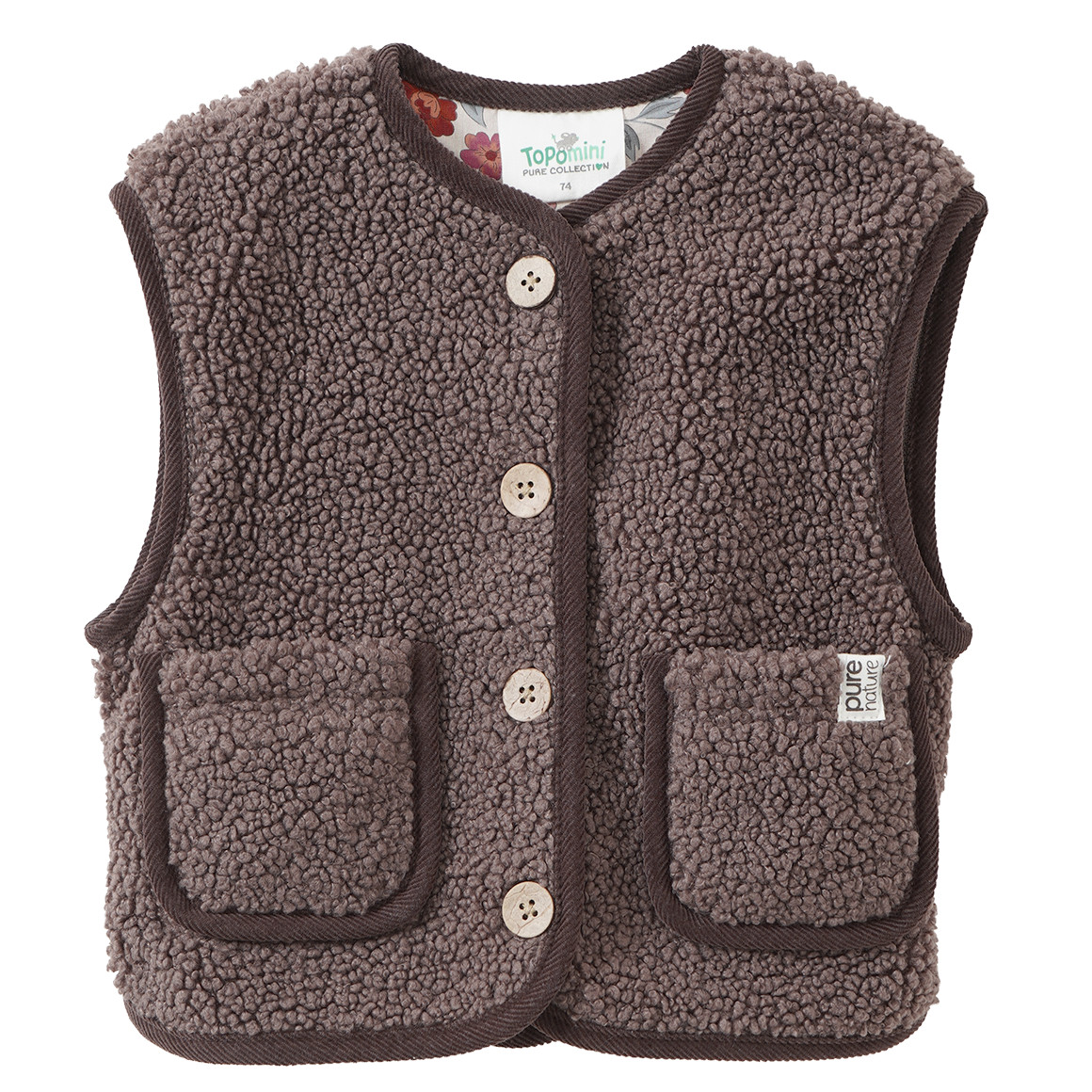 Baby Teddyjacke mit abnehmbaren Ärmeln