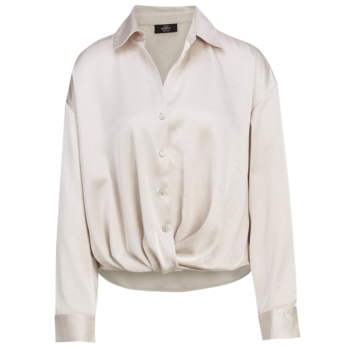 Damen Satinbluse mit Knopfleiste