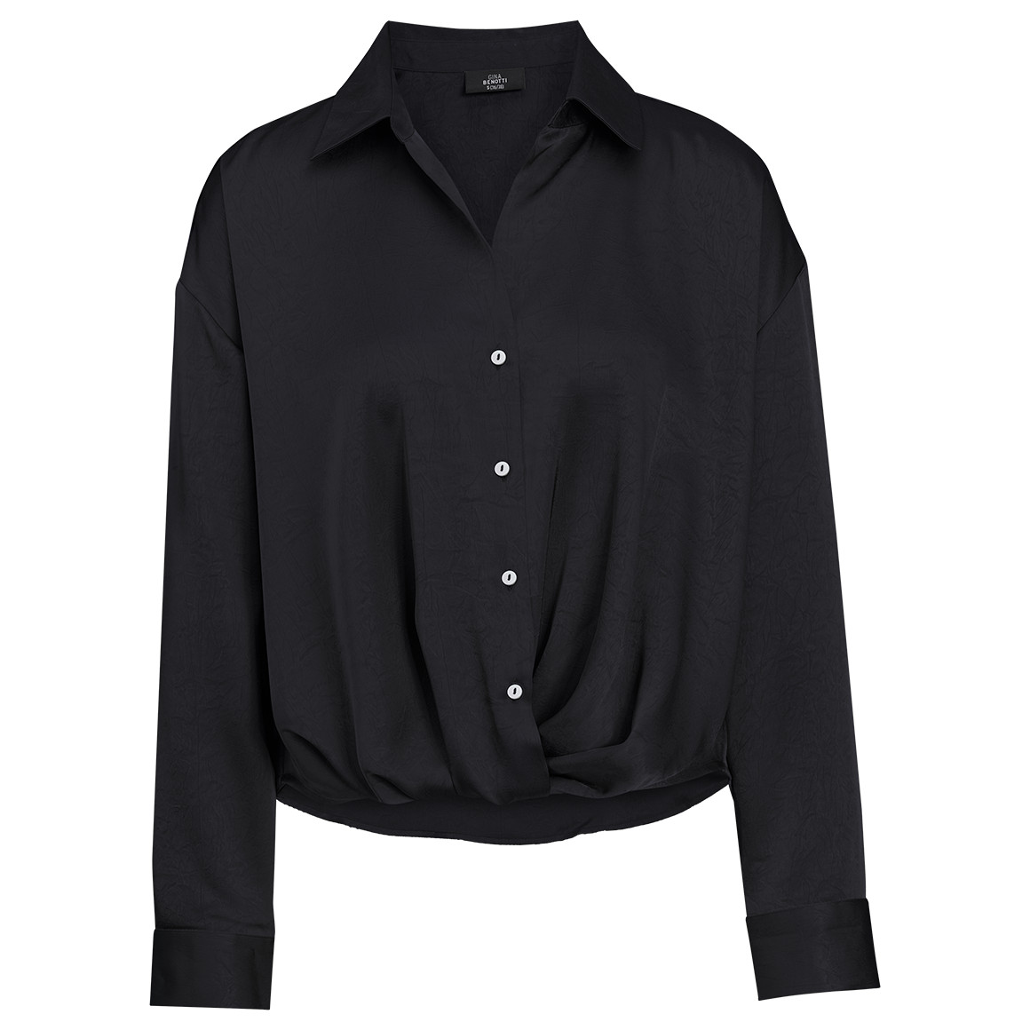 Damen Satinbluse mit Knopfleiste