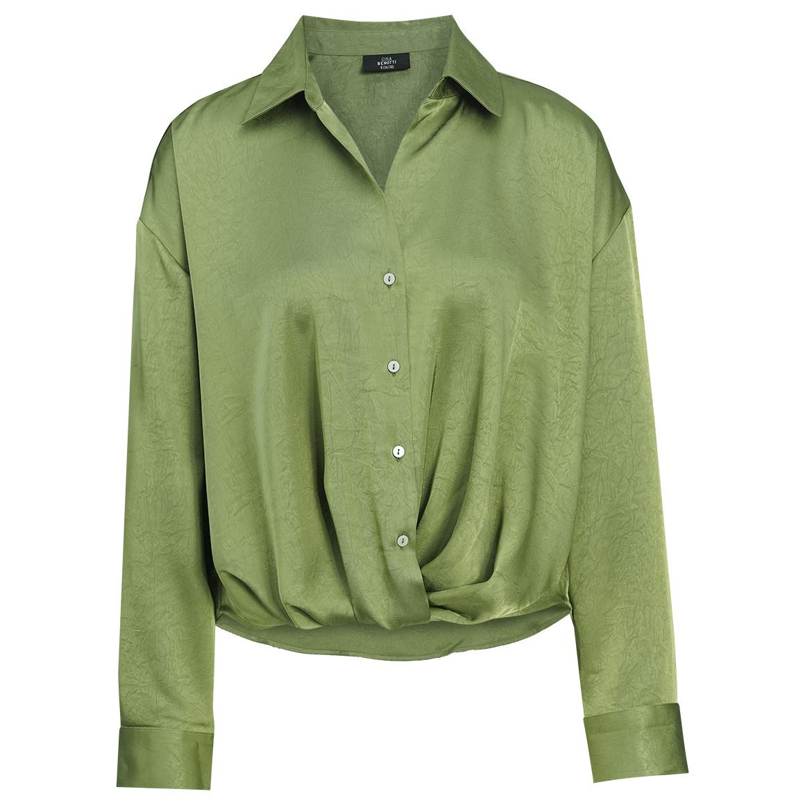 Damen Satinbluse mit Knopfleiste