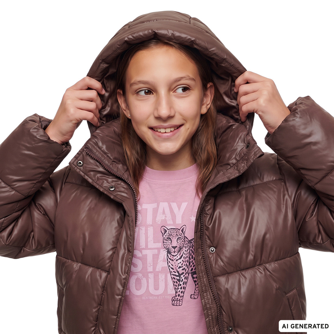 Mädchen Steppjacke glänzend