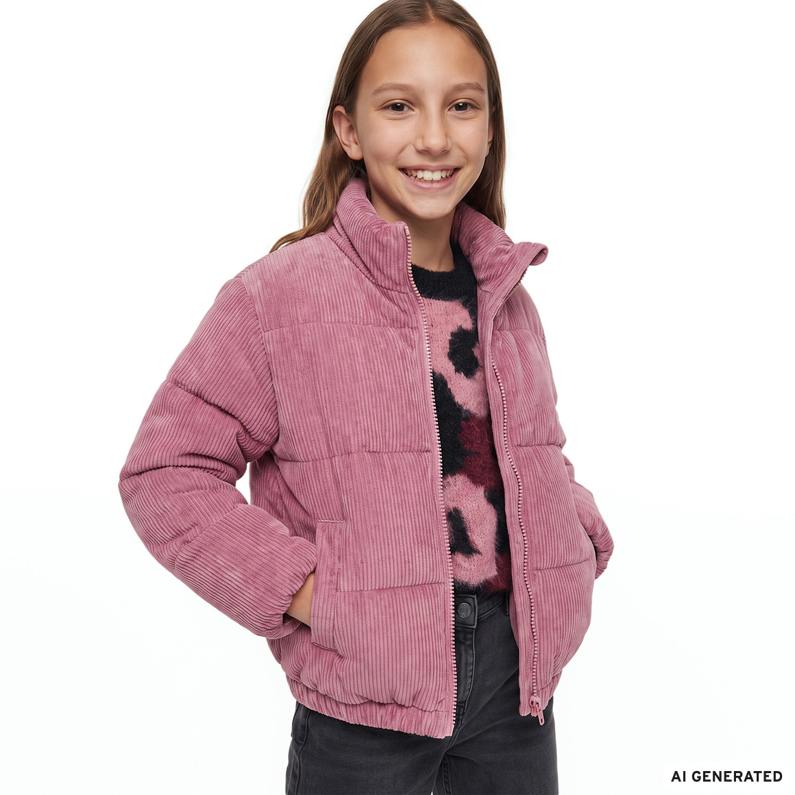 Mädchen Jacke in Cord-Optik