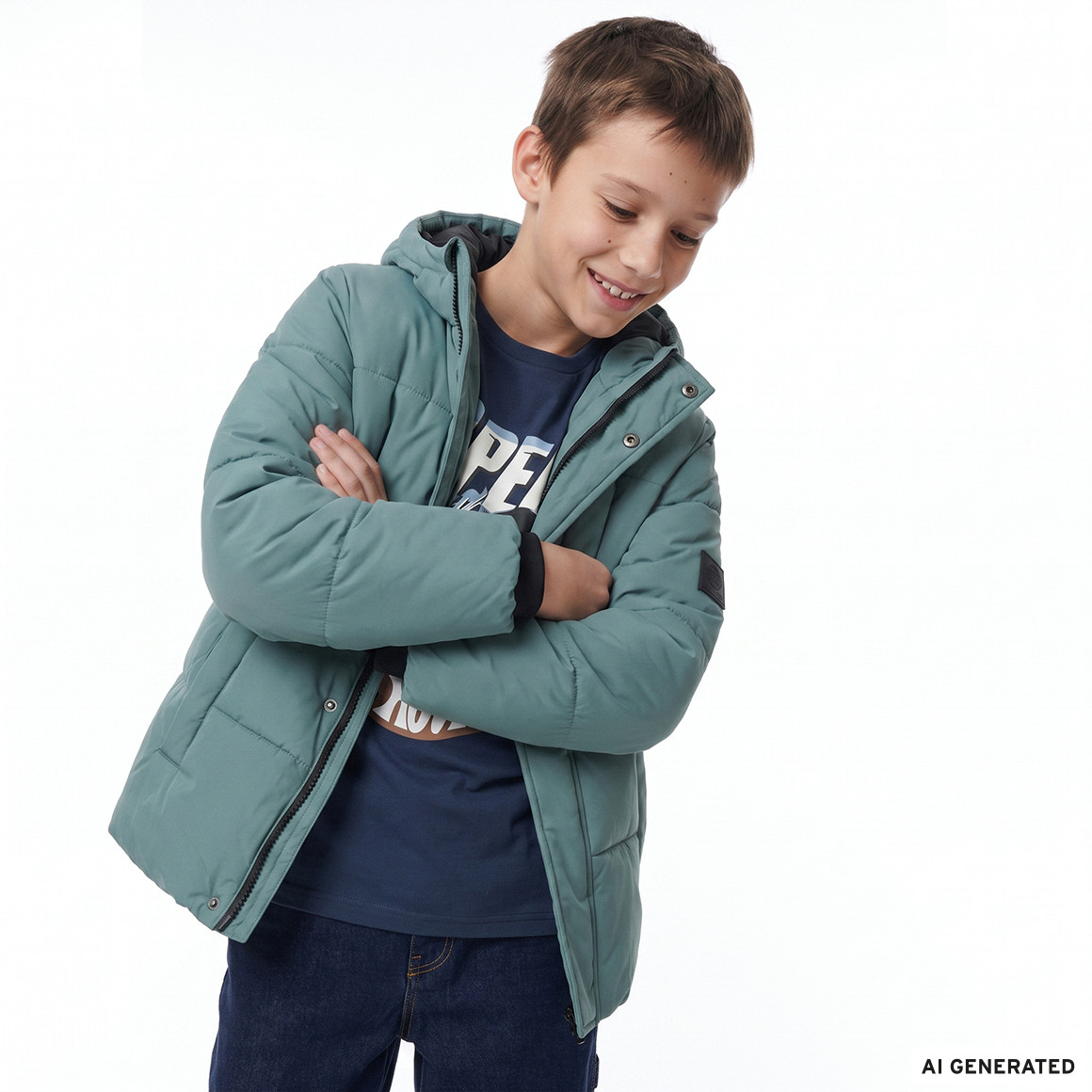 Jungen Winterjacke mit Kapuze