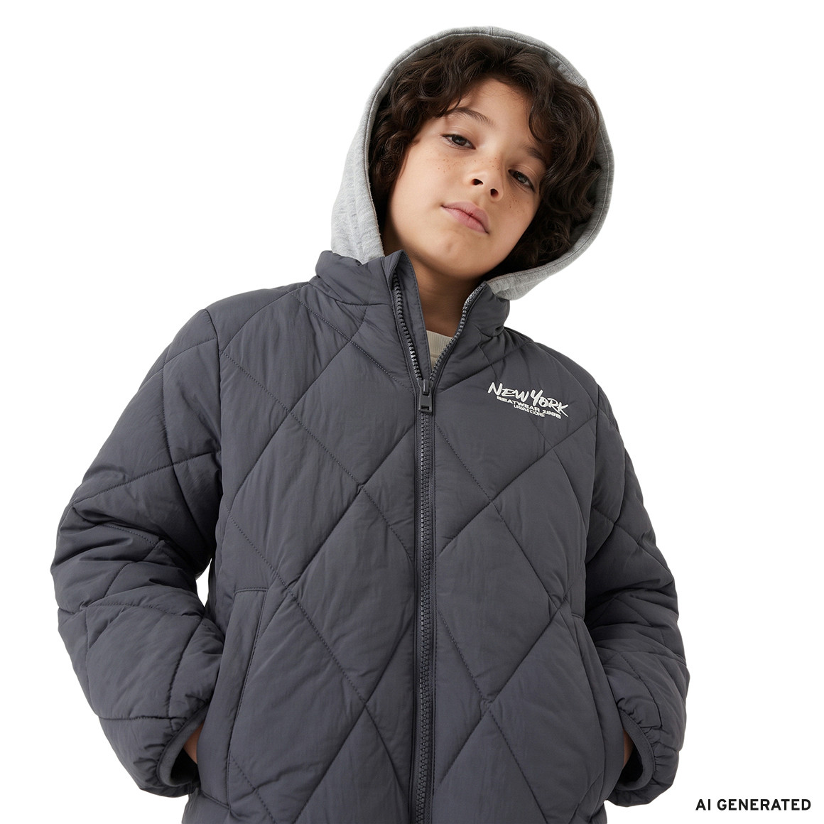 Jungen Steppjacke mit Kapuze