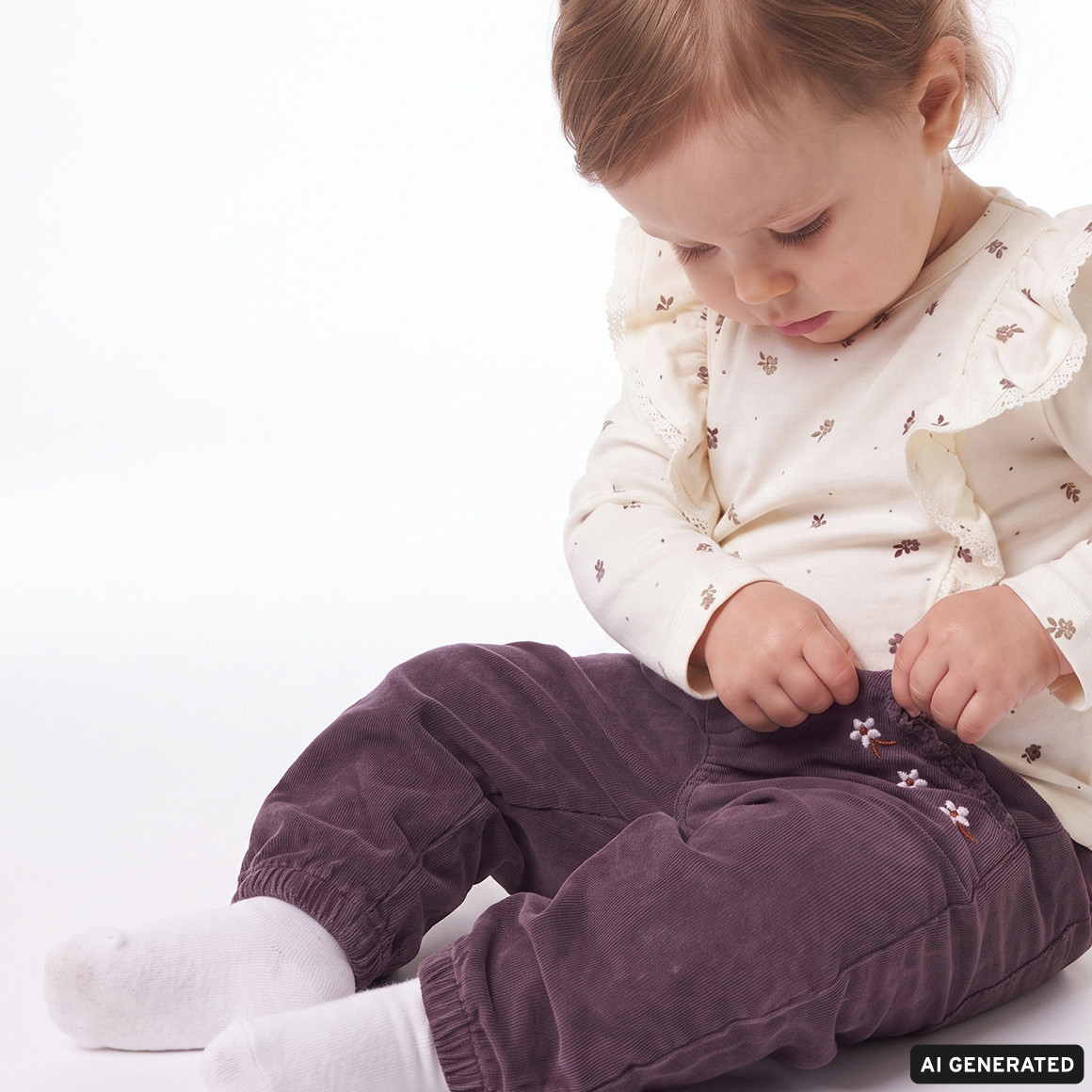 Baby Cordhose mit Paperbag-Bund