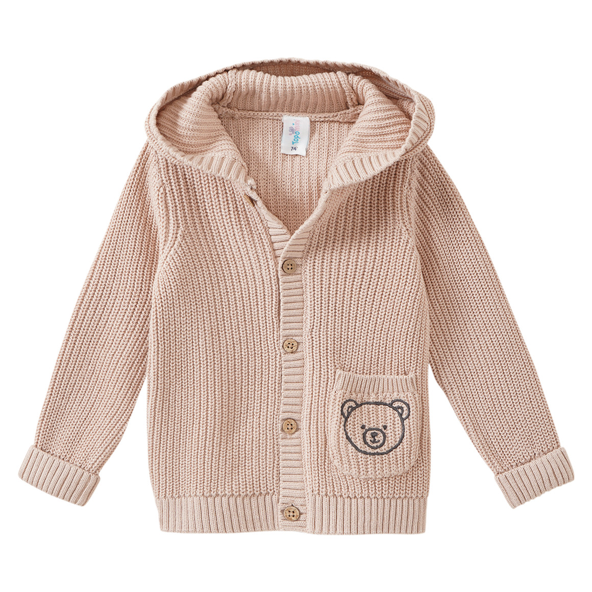 Baby Strickjacke mit Kapuze