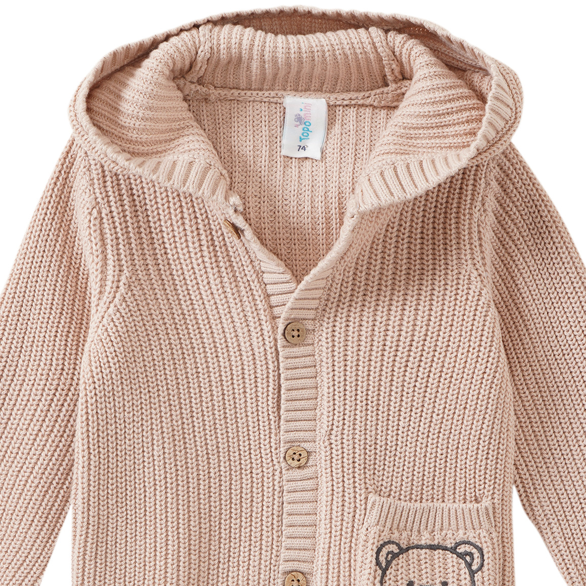 Baby Strickjacke mit Kapuze