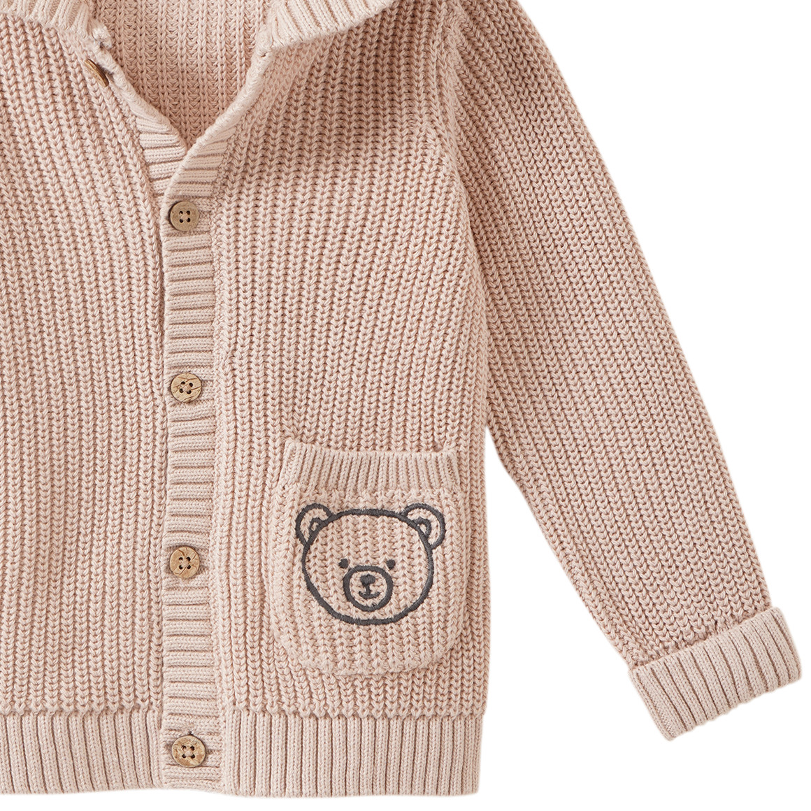 Baby Strickjacke mit Kapuze