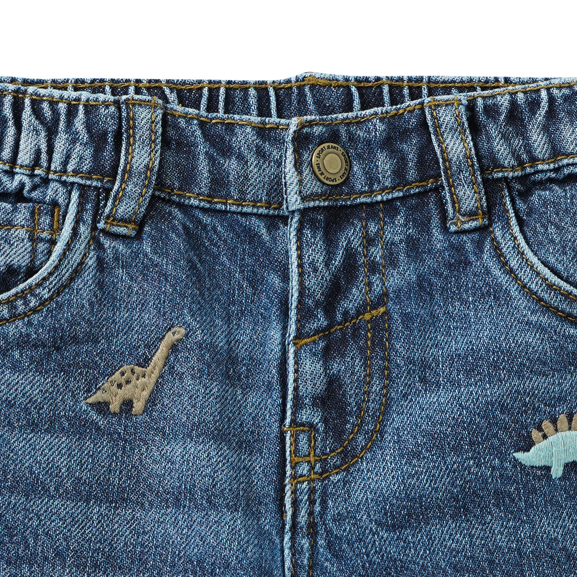 Baby Jeans mit Allover-Stickerei