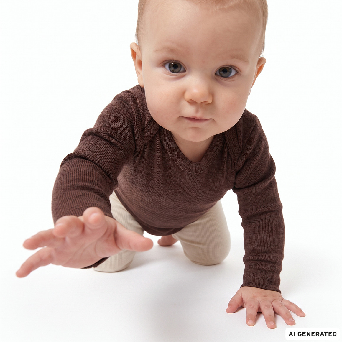 Baby Wolle-Seide-Body mit Schlupfkragen
