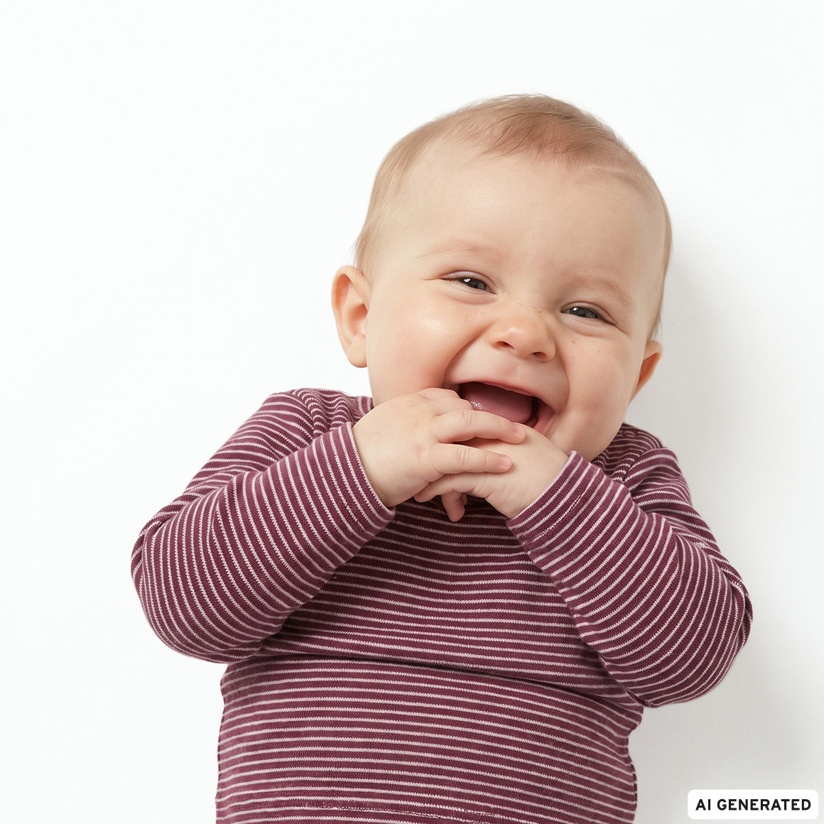 Baby Wolle-Seide-Shirt mit Streifen