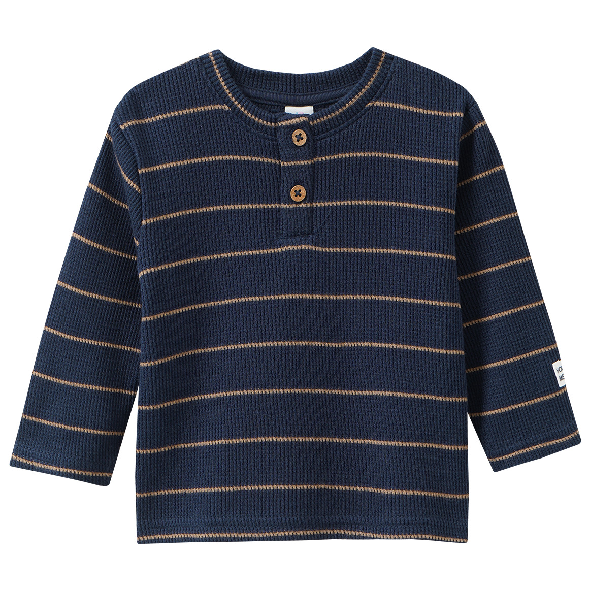 2 Newborn Langarmshirts mit Waffelstruktur