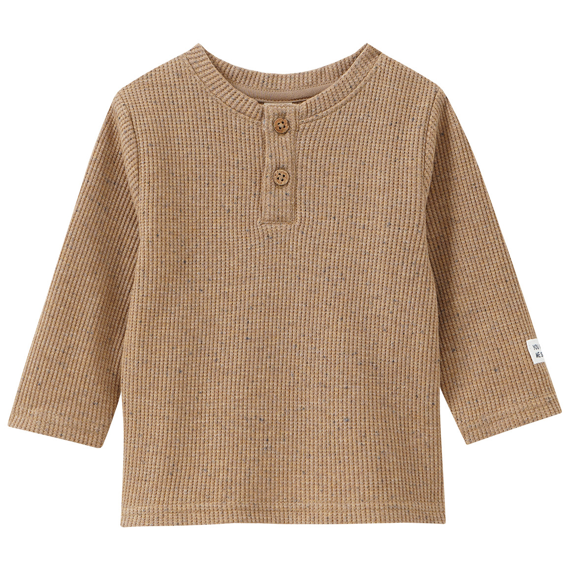 2 Newborn Langarmshirts mit Waffelstruktur