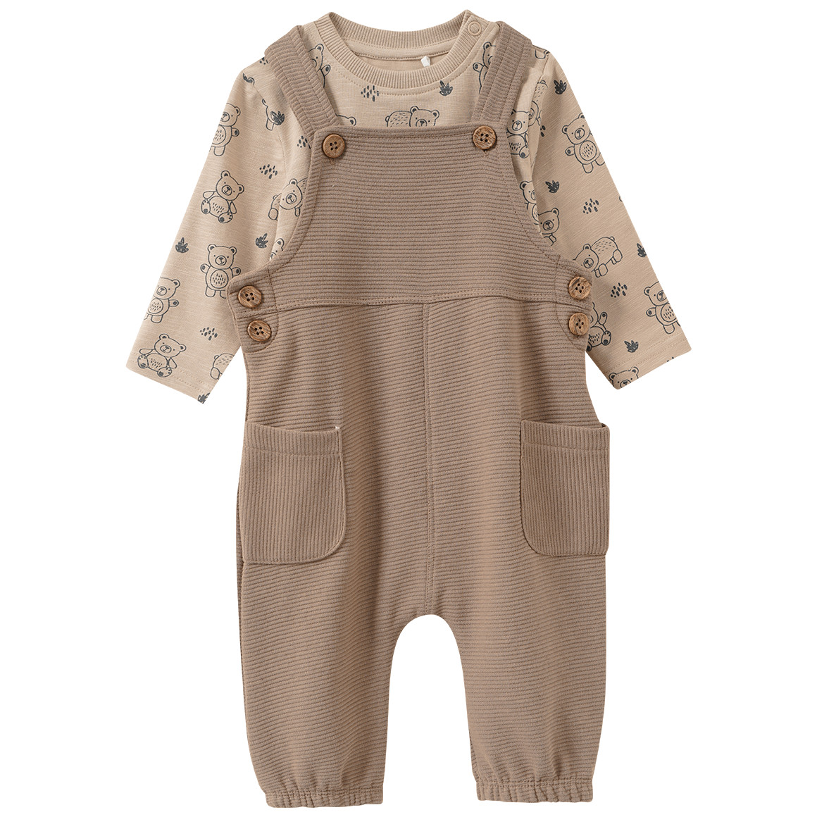 Newborn Set mit Shirt und Latzhose