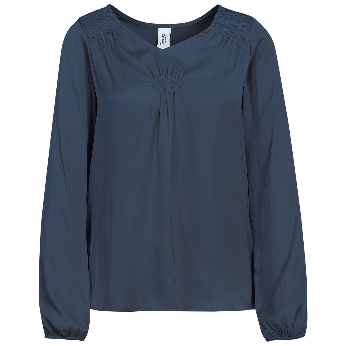 Damen Satinbluse mit Raffung
