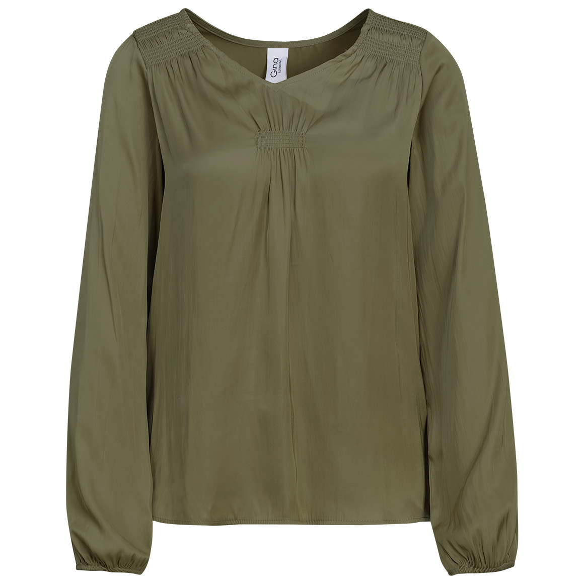 Damen Satinbluse mit Raffung