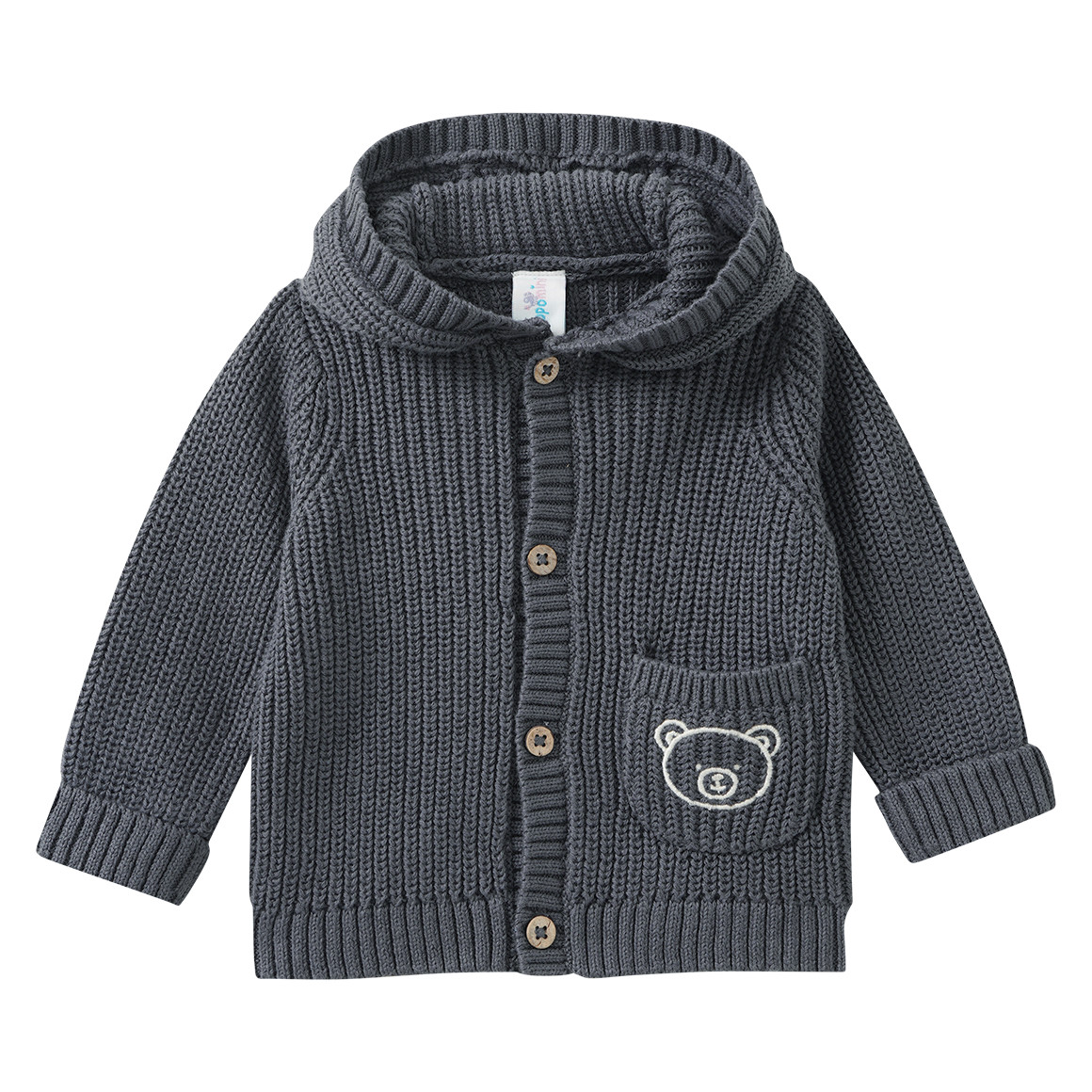 Newborn Strickjacke mit Bär-Stickerei
