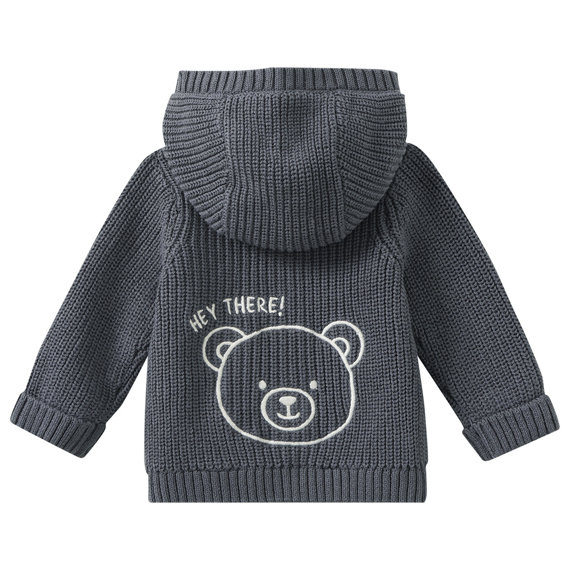 Newborn Strickjacke mit Bär-Stickerei