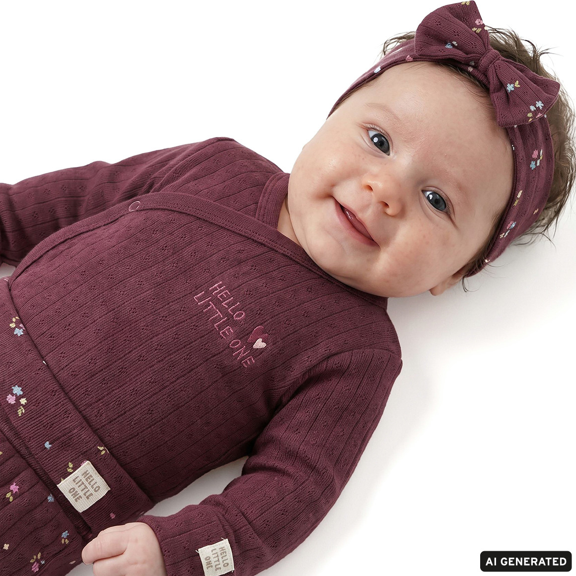 Newborn Set mit Body, Hose und Stirnband