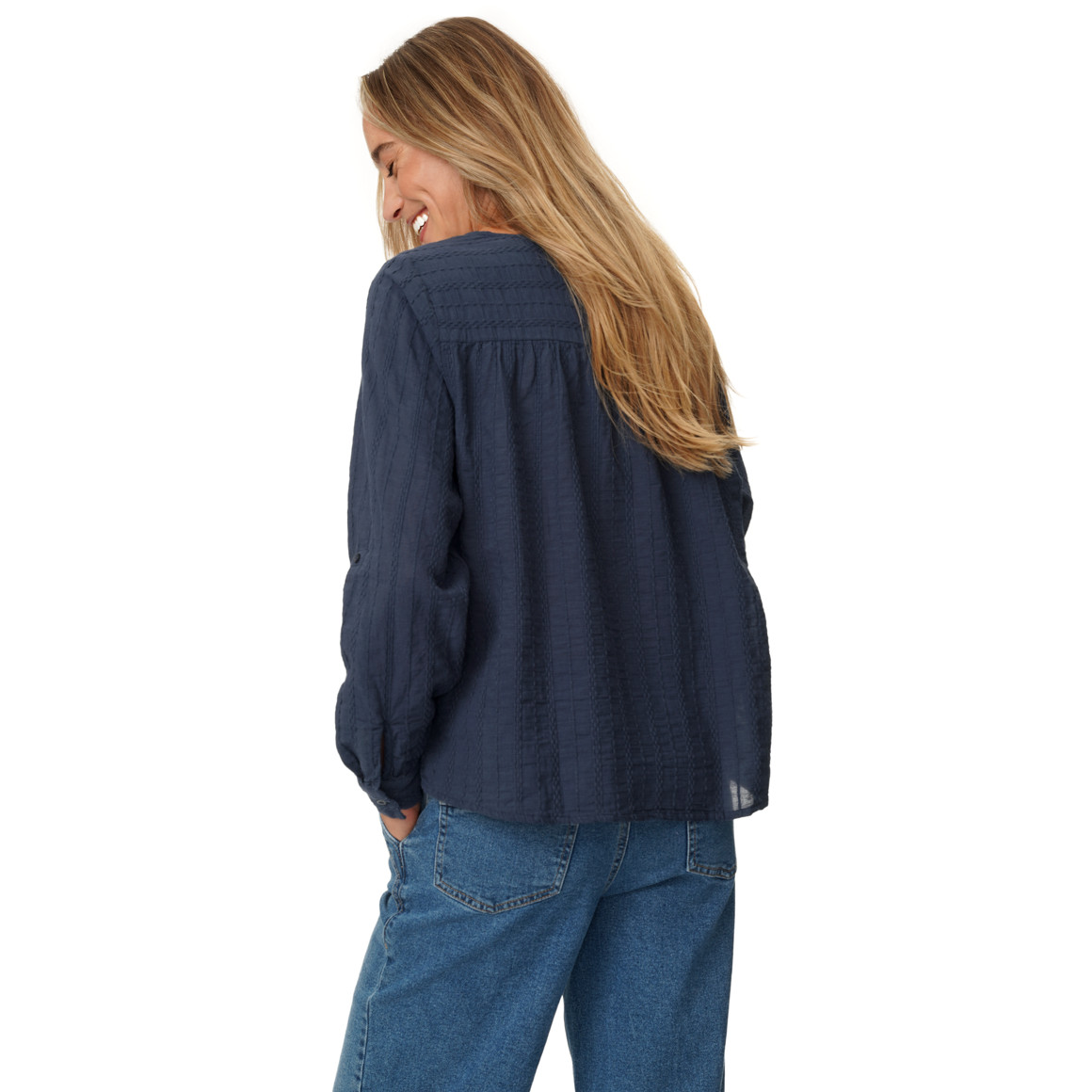Damen Bluse mit Strukturstreifen