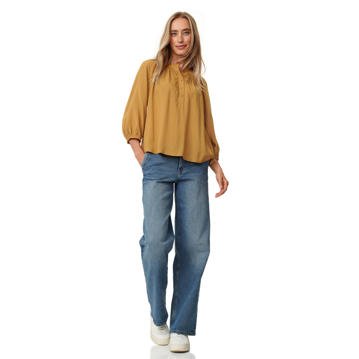 Damen Modal-Bluse mit Knopfleiste