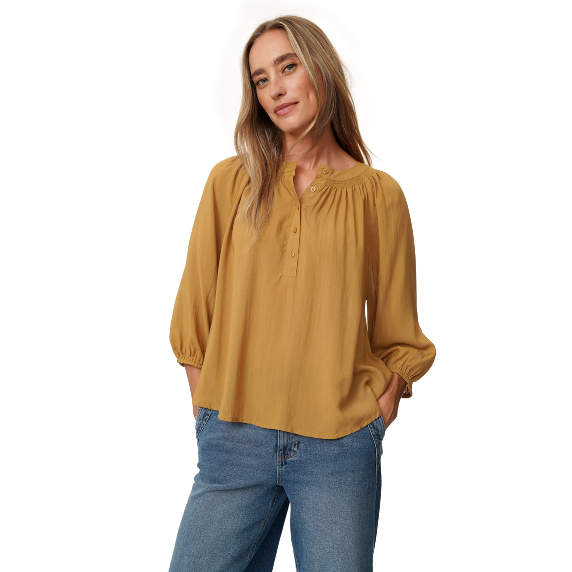 Damen Modal-Bluse mit Knopfleiste
