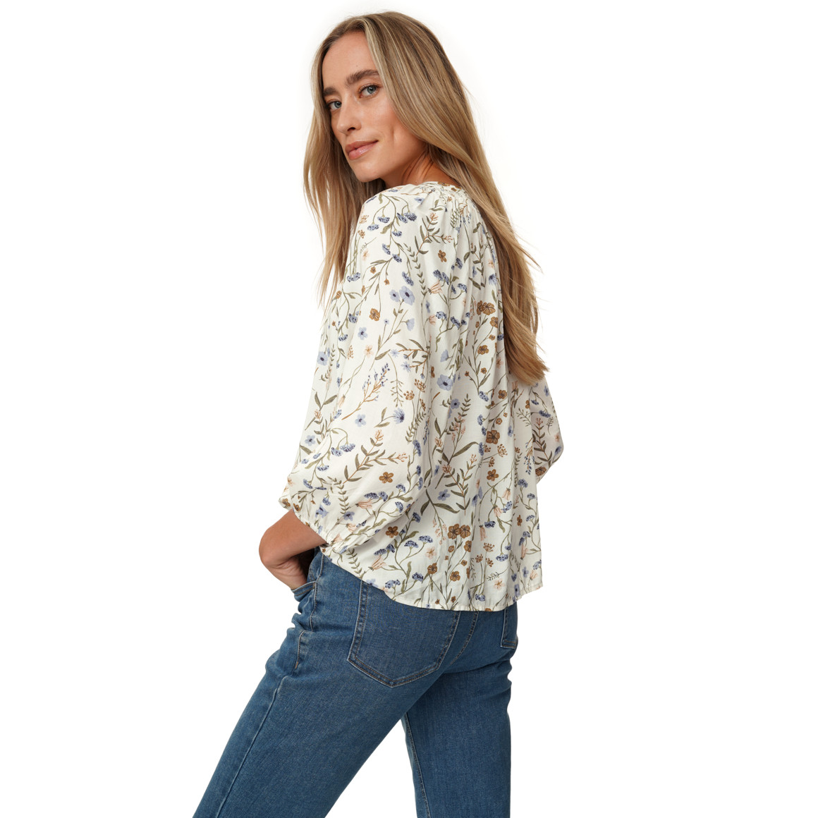 Damen Modal-Bluse mit Knopfleiste