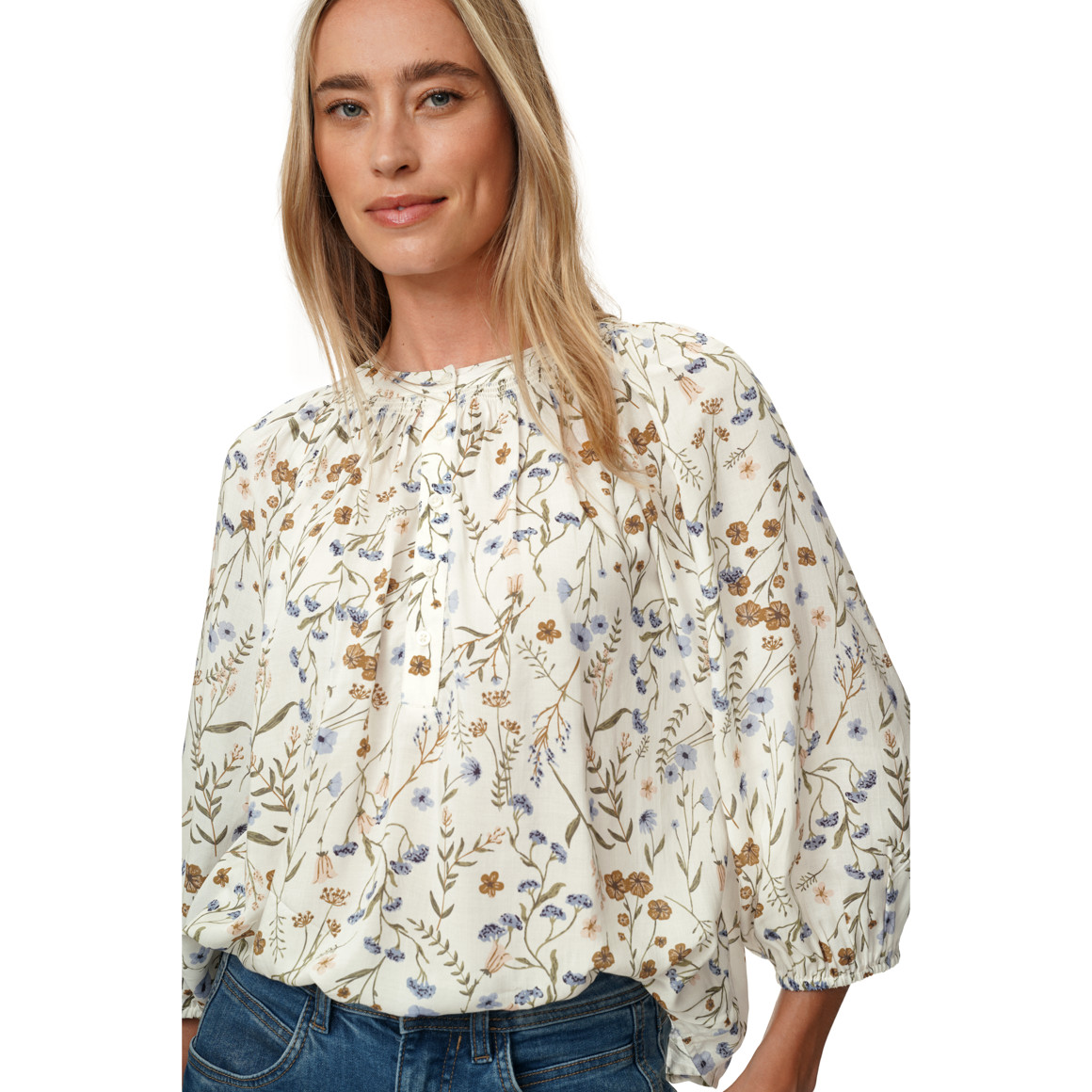 Damen Modal-Bluse mit Knopfleiste