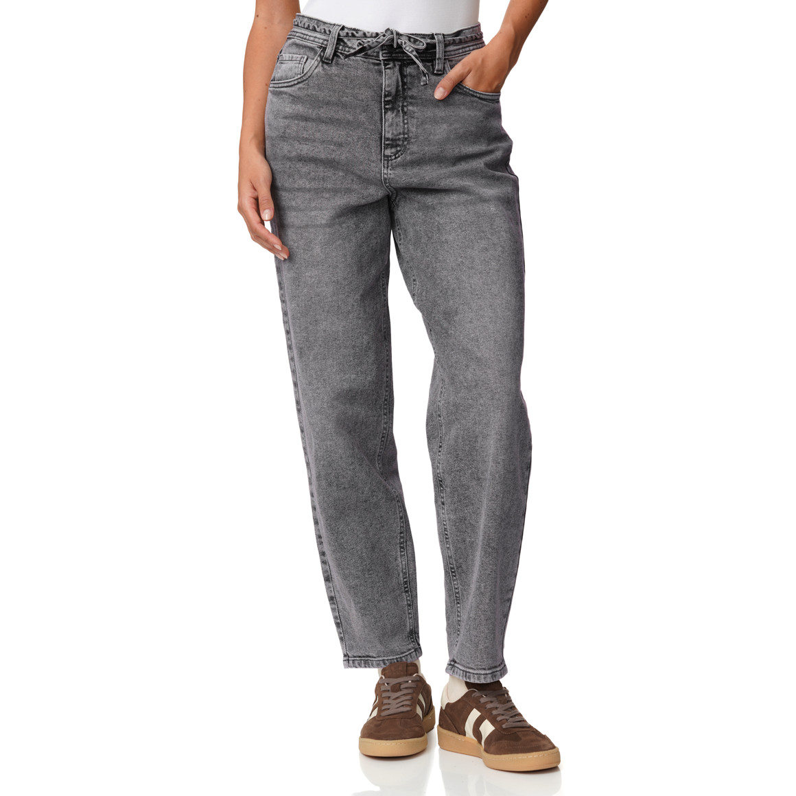 Damen Mom-Jeans mit Used-Waschung