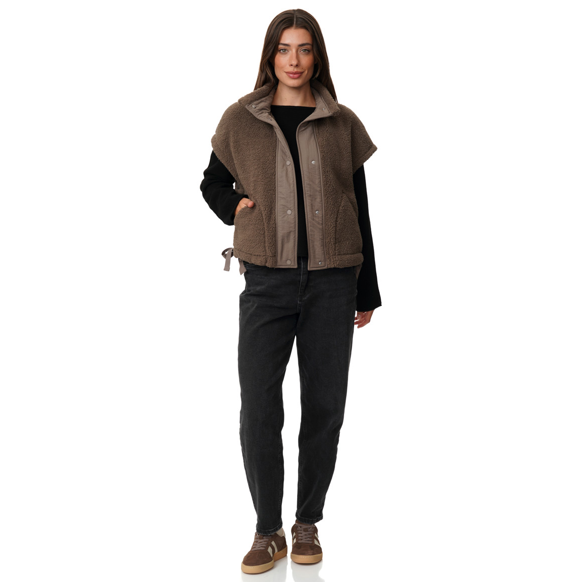 Damen Mom-Jeans mit Used-Waschung