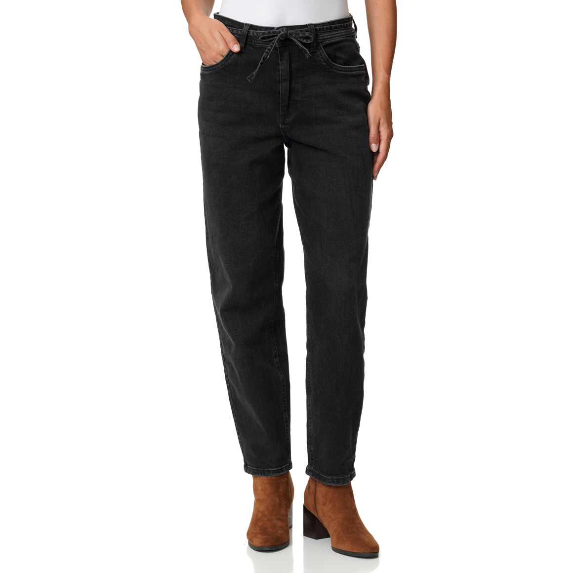 Damen Mom-Jeans mit Used-Waschung
