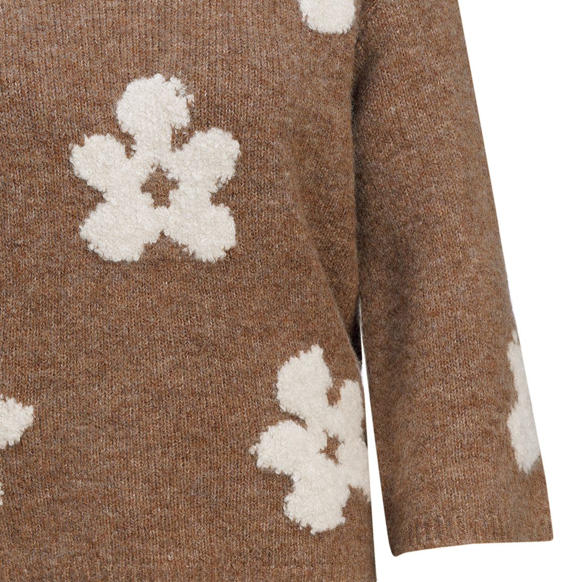 Damen Strickpullover mit Blumenmuster