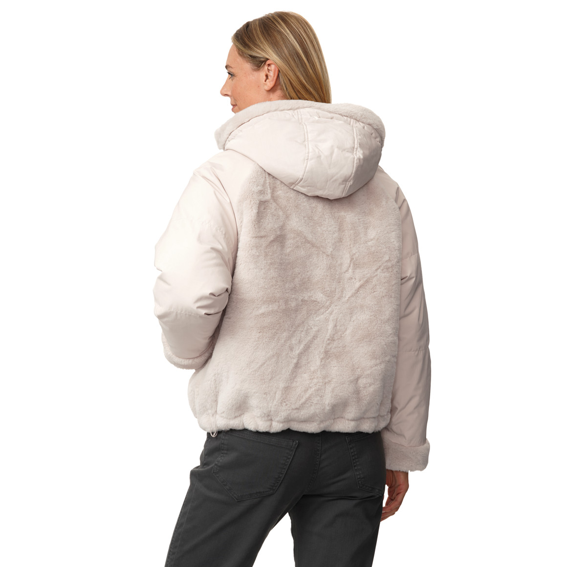 Damen Jacke mit Fellimitat