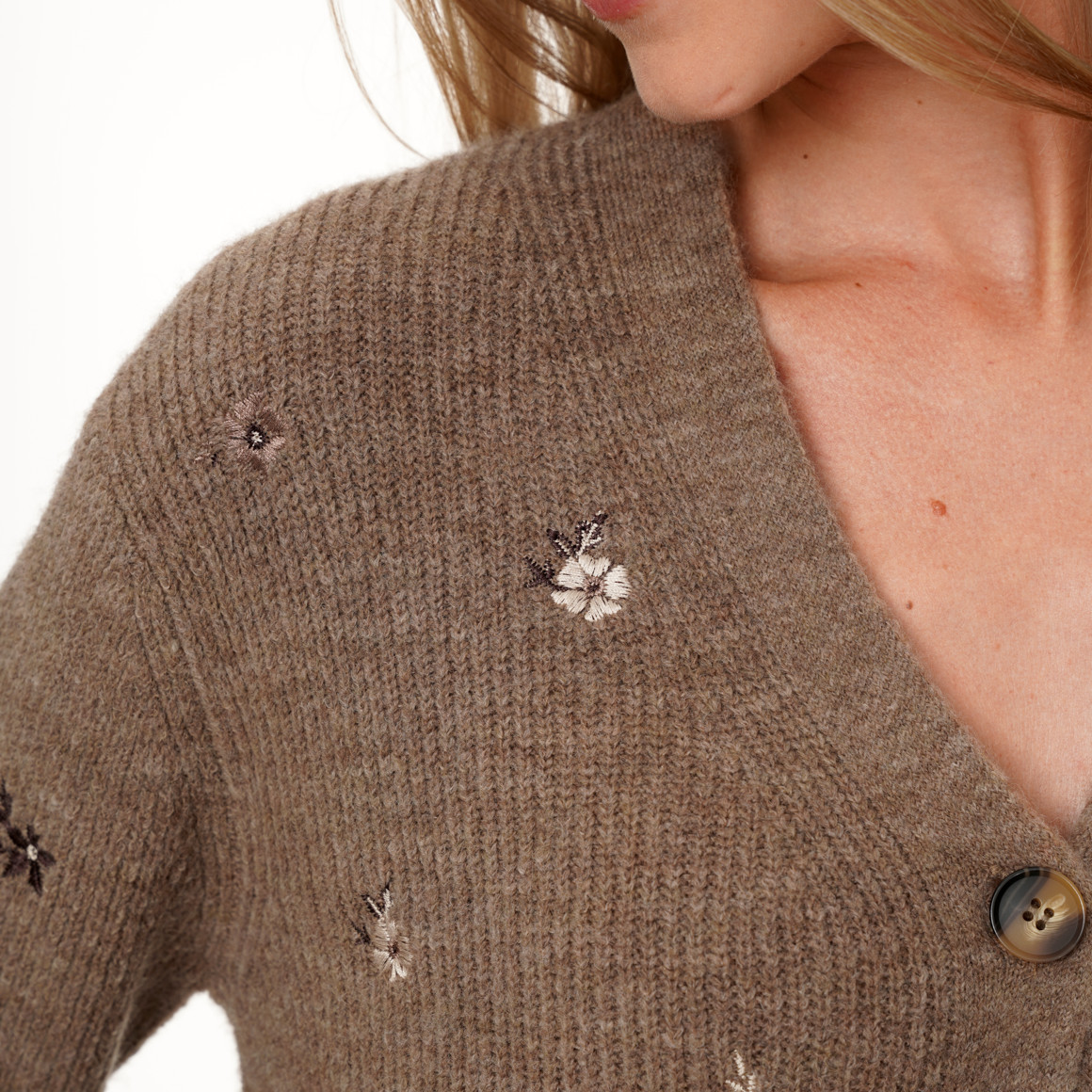 Damen Strickjacke mit Stickerei