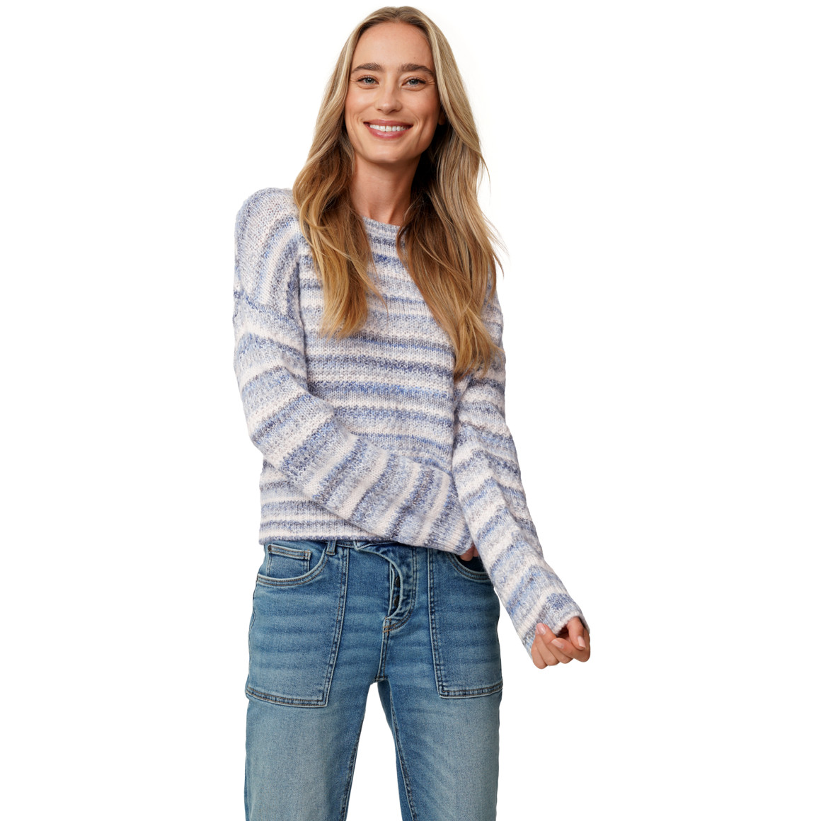 Damen Strickpullover in Multicolor-Optik