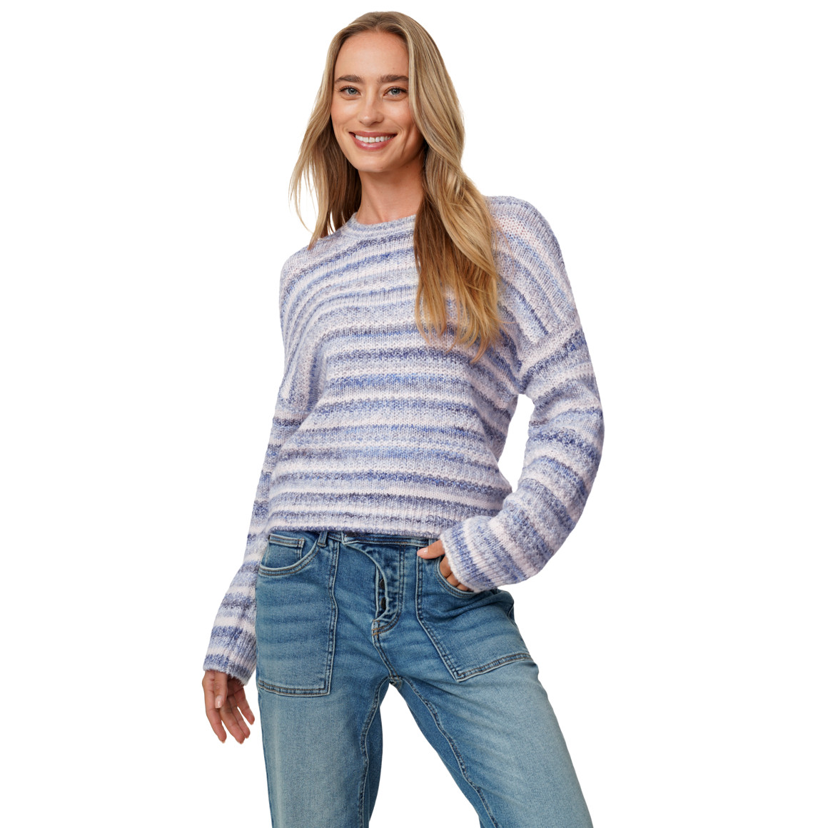 Damen Strickpullover in Multicolor-Optik