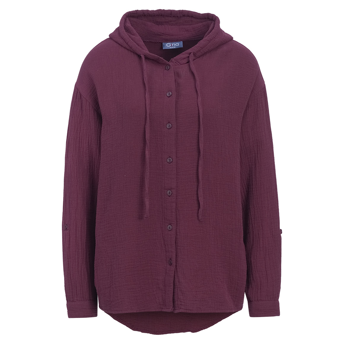 Damen Musselin-Bluse mit Kapuze