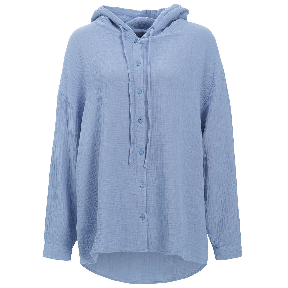 Damen Musselin-Bluse mit Kapuze